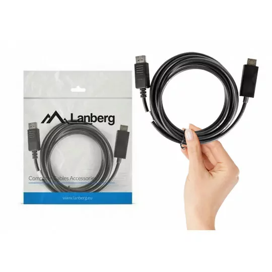 Kabel adapter DisplayPort-HDMI 3 metry CA-DPHD-0030BK LANBERG