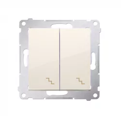 Simon54 Łącznik schodowy podwójny z podświetleniem LED DW6/2L.01/41 beżow