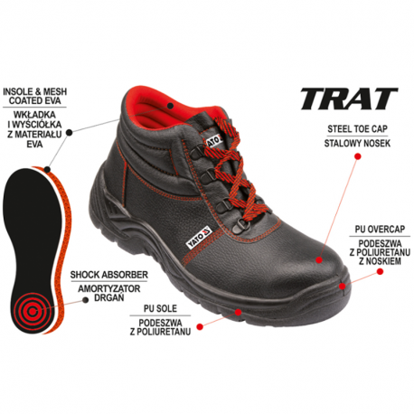 Trzewiki buty robocze rozm. 43 TRAT YT-80737 YATO