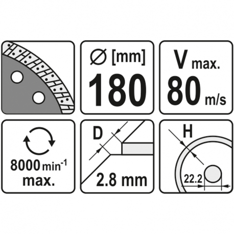 Turbo diamond disc 180mm YT-6024 Yato