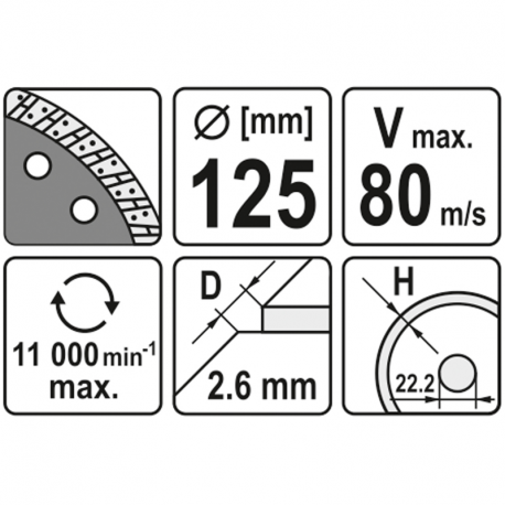 Diamond turbo disc 125mm YT-6023 YATO