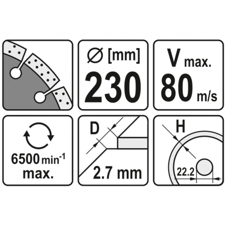 Segmented diamond disc 230mm YT-6005 Yato