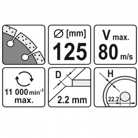 Segmented diamond disc 125mm YT-6003 Yato