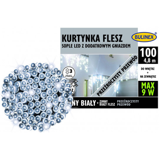 Kurtyna sople LED100 CW flash 4,8m 13-564 Bulinex