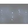 Lampki oświetlenie kurtyna sople 100 LED zewnętrzne barwa zimna przeźroczysty przewód IP44 4,8m 13-554 BULINEX