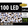 Lampki choinkowe zewnętrzne 100 LED 50/50 barwa ciepła + zimna IP44 4,95m 13-115 BULINEX
