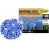Lampki oświetlenie kurtyna sople 100 LED zewnętrzne barwa niebieska + flash IP44 4,8m 13-566 BULINEX