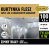 Lampki oświetlenie kurtyna sople 100 LED zewnętrzne barwa zimna + flash IP44 4,8m 13-562 BULINEX