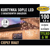 Lampki oświetlenie kurtyna sople 100 LED zewnętrzne barwa ciepła 4,8m IP44 13-558 BULINEX