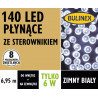 Lampki choinkowe zewnętrzne 140 LED płynące barwa zimna IP44 6,95m 13-142 BULINEX