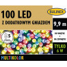 Lampki choinkowe zewnętrzne łańcuch 100 LED multikolor IP44 9,9m 13-101 BULINEX