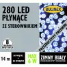 Lampki choinkowe zewnętrzne 280 LED barwa zimna płynące 8 funkcji IP44 14m 13-824 BULINEX