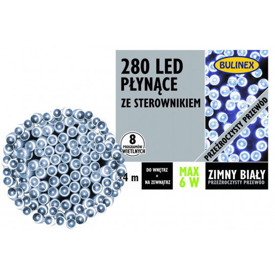 Lampki ch.280L zimny płynący ster.IP44 14m 13-824