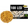 Lampki choinkowe zewnętrzne 100 LED barwa ciepła przeźroczysty przewód IP44 4,95m 13-117 BULINEX