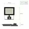 Naświetlacz halogen NOCTIS LUX-3 LED 50W neutralna barwa + sensor czarny SPECTRUM LED