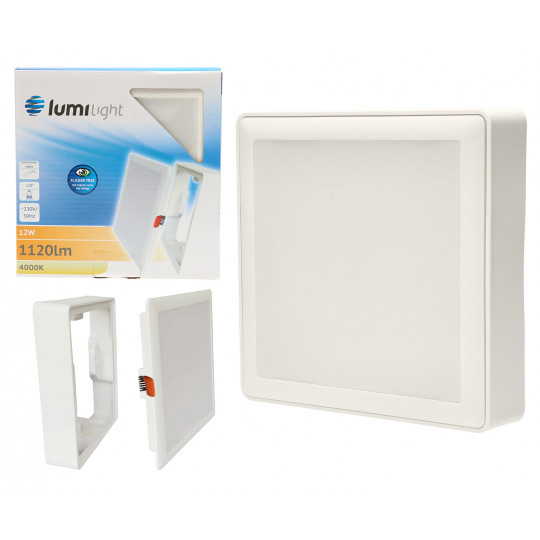 TYTAN LED 12W NW 2in1 square plafond lamp white