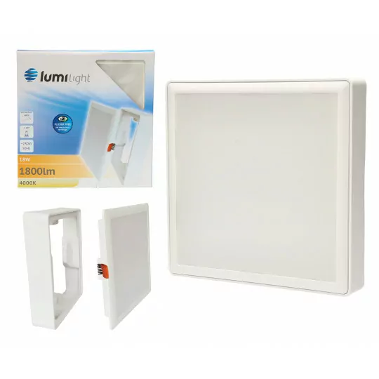 Lampa plafon TYTAN LED 18W NW 2w1 kwadrat LL4842
