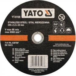 YT-6108 YATO stainless steel cutting disc