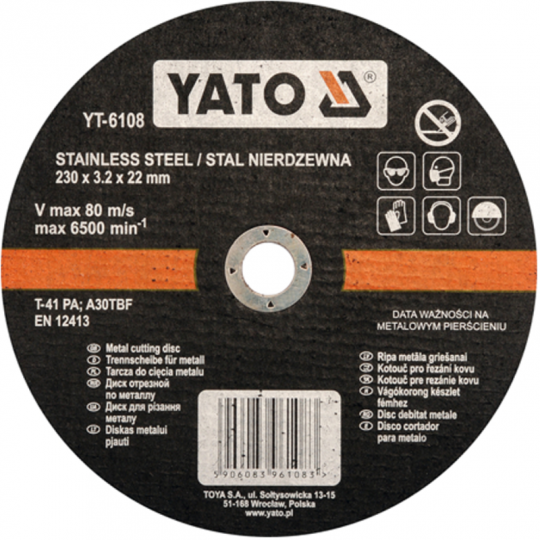 YT-6108 YATO stainless steel cutting disc