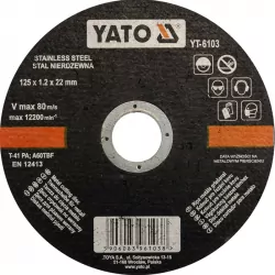 Tarcza do cięcia stali nierdzewnej 125mm YT-6103 YATO