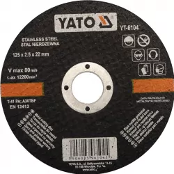 Stainless steel cutting disc 125x2.5x22mm YT-6104 YATO