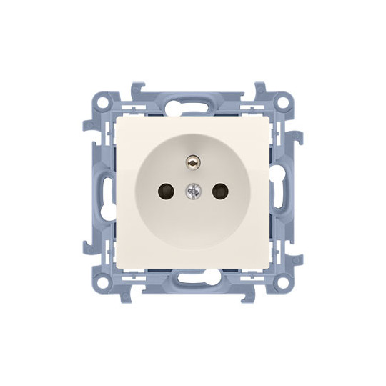 Simon10 Gniazdo pojedyncze z uziemieniem śrubowy CGZ1.01/41 kolor kremowy