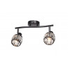 Lampa sufitowa plafon glamour kryształki DESALIA-2 czarny mat 2xE14 VITALUX