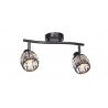 Lampa sufitowa plafon glamour kryształki DESALIA-2 czarny mat 2xE14 VITALUX