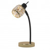 Lampka stołowa elegancka z kryształkami glamour DESALIA-T czarno-złota E14 VITALUX