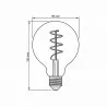 Żarówka LED ściemnialna retro GLOB spiral 4W barwa ciepła 1800K VIDEX