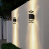 Lampa elewacyjna RIOK kinkiet dwukierunkowy 2xE27 kwadrat kolor czarny MEGAKABEL