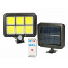 Lampa solarna naświetlacz LED czarny + PIR + panel + pilot MEGAKABEL