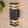 Lampa elewacyjna RIOS kinkiet dwukierunkowy 2xE27 prostokąt kolor czarny MK MEGAKABEL