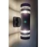 Lampa elewacyjna SIERRAS kinkiet dwukierunkowy 2xE27 okrągła kolor czarny MK MEGAKABEL