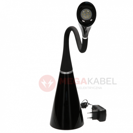 Lampka biurkowa DEL-1411 czarny połys LED 4,5W USB