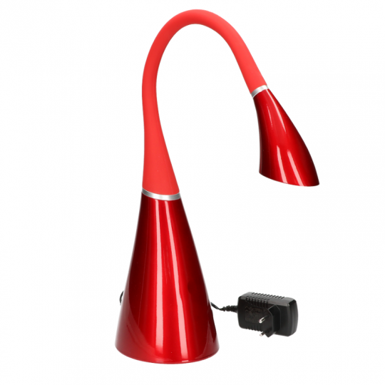 Lampka biurkowa DEL-1411 czerwony poł LED 4,5W USB