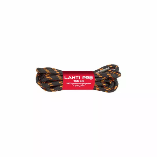 Sznurowadła okrągłe czarno-pomarańczowe 100cm L9040300 LAHTI PRO Sznurowadła okrągłe czarno-pomarańczowe 100cm L9040300 LAHTI PRO