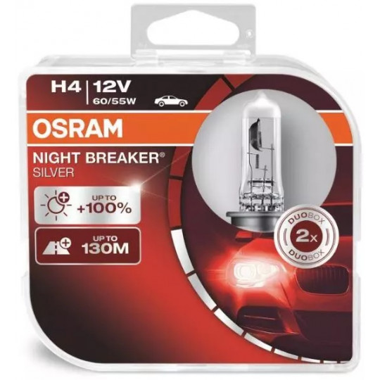 Żarówka H4 12V 55W Night Breaker Silver 2szt 64193NBS-HCB OSRAM