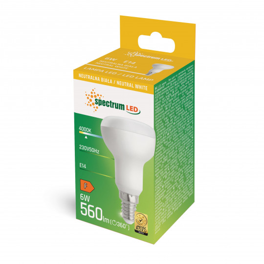 Żarówka LED E14 6W R-50 230V NW neutralna WOJ13988 SPECTRUM