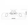 Lampa sufitowa FEIRA-5 FGD+WH złota 5xE27 VITALUX