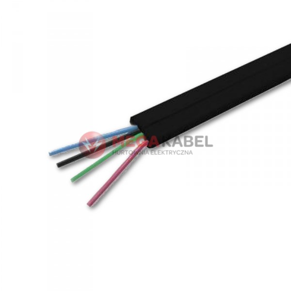 Flat phone cable 4-żyły black