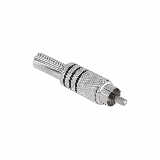 Wtyk RCA metal 3-paski czarne WTY0066.1 CABLETECH