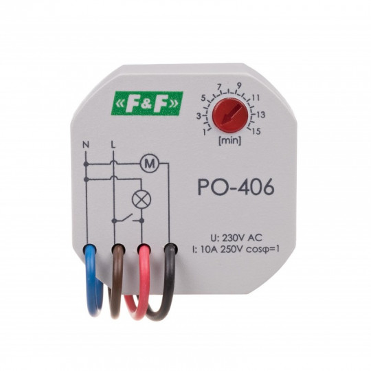 Przekaźnik czasowy 1Z 230V/10A 1-15min PO-406 F&F