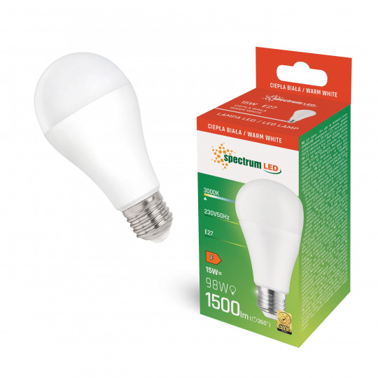 Żarówka LED GLS E27 15W ciepła WW WOJ+13113 SPECTRUM