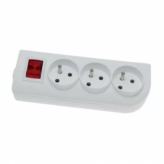 Gniazdo sieciowe 3-krotne z/u/wł białe GN-30W ELGOTECH