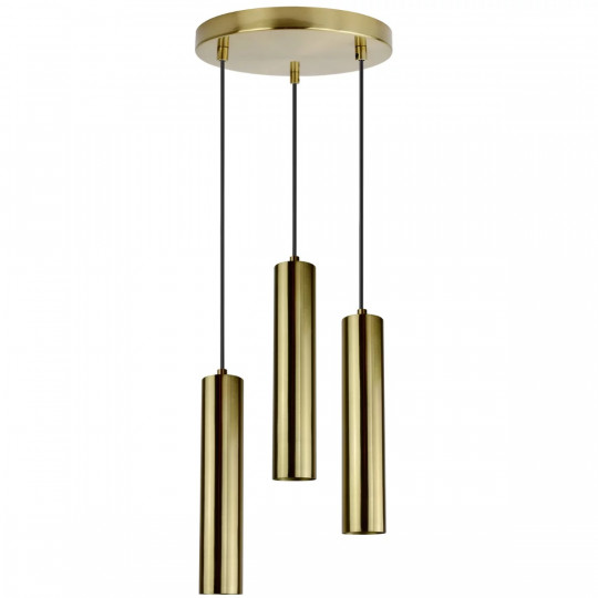 Lampa wisząca NAPOLI-3O tuba 3xGU10 złota 317988 GOLDLUX