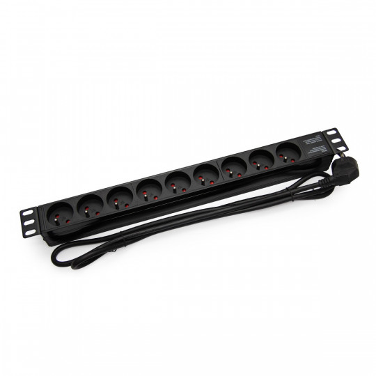 Listwa zasilająca RACK 19" AC 230V 9 gniazd 1,6M