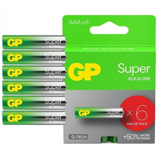 GP Super 1.5V AAA LR03 battery 6 pieces 4+2 Extra GP battery