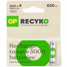 GP ReCyko+ AAA 650mAh rechargeable batteries pack of 4 pieces GP