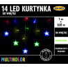 Lampki KURTYNKA 14LED na baterie 3xAA multikolor 1 metr wewnętrzne 10-601 BULINEX